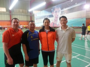 Zhang Ning and Li Ang, Chinese badminton team assistant coach.